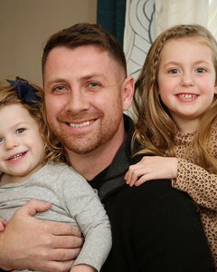 Aaron Osborn with daughters Delilah, 4, and Abigail, 2